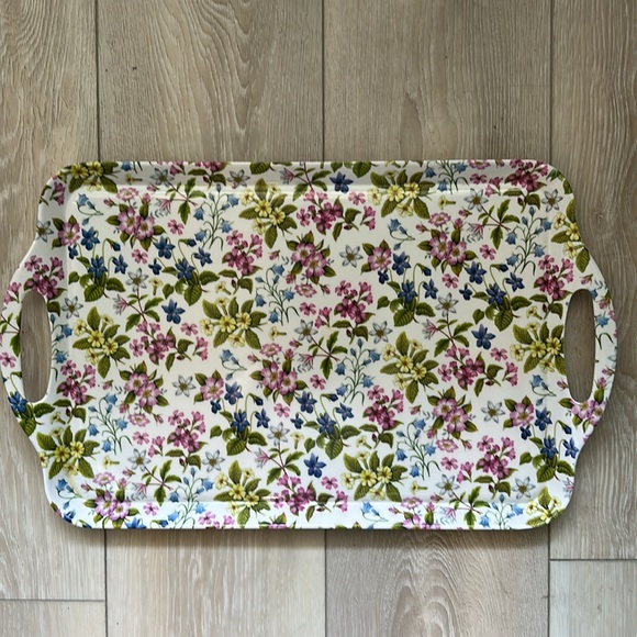 Floral Serving Tray with Handles - Picture 7 of 9